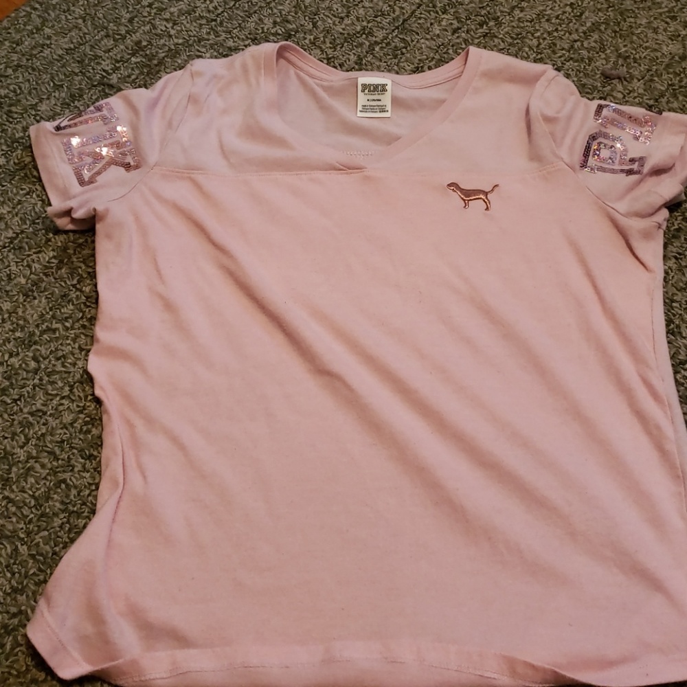 Pink v neck shirt